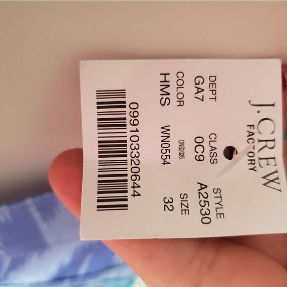 NEW J CREW blue ikat jeans toothpick stretch twill ankle pants 32 - Picture 7 of 10